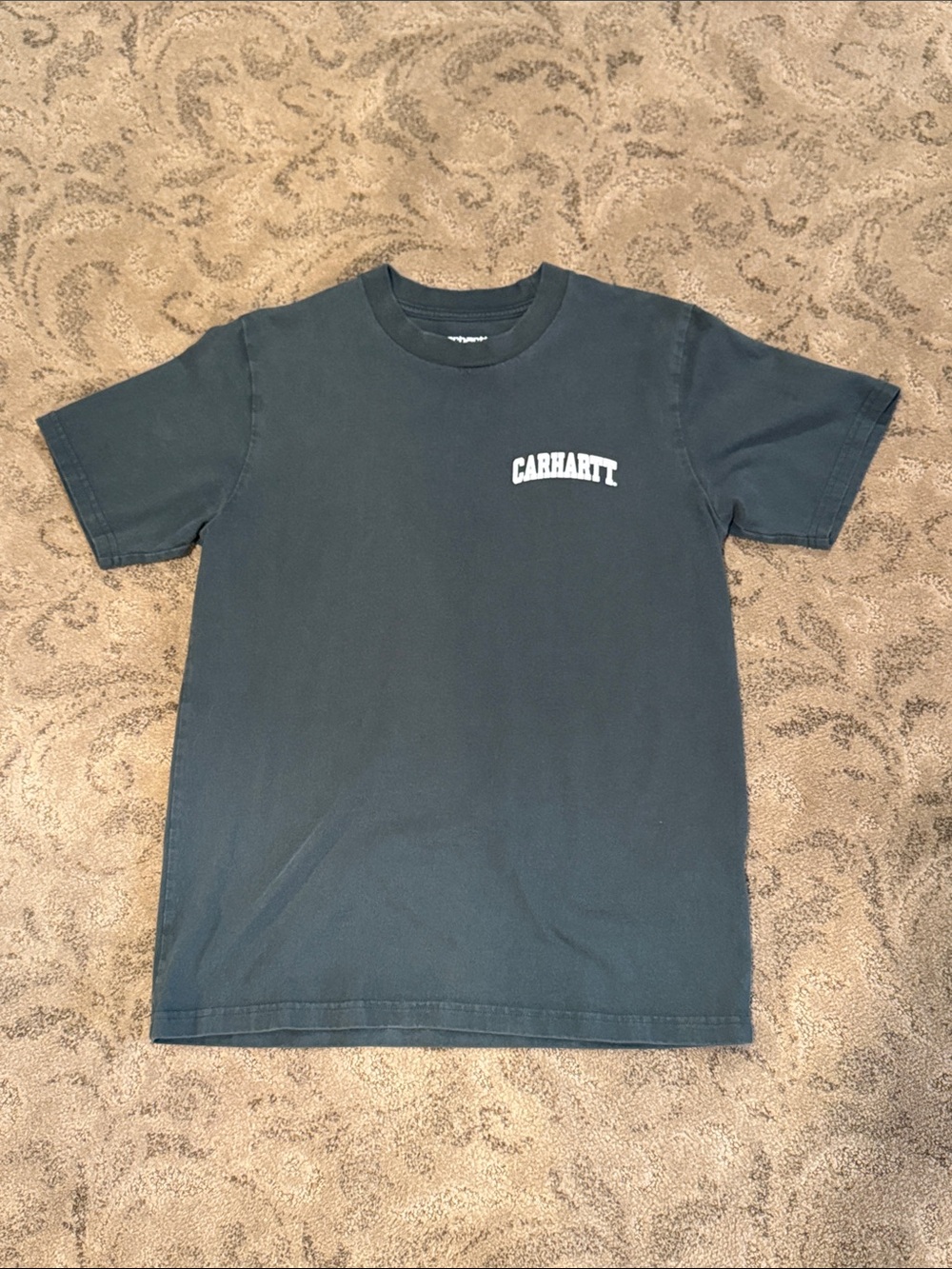 Carhartt Short Sleeve Tee in Dark Green with White Logo